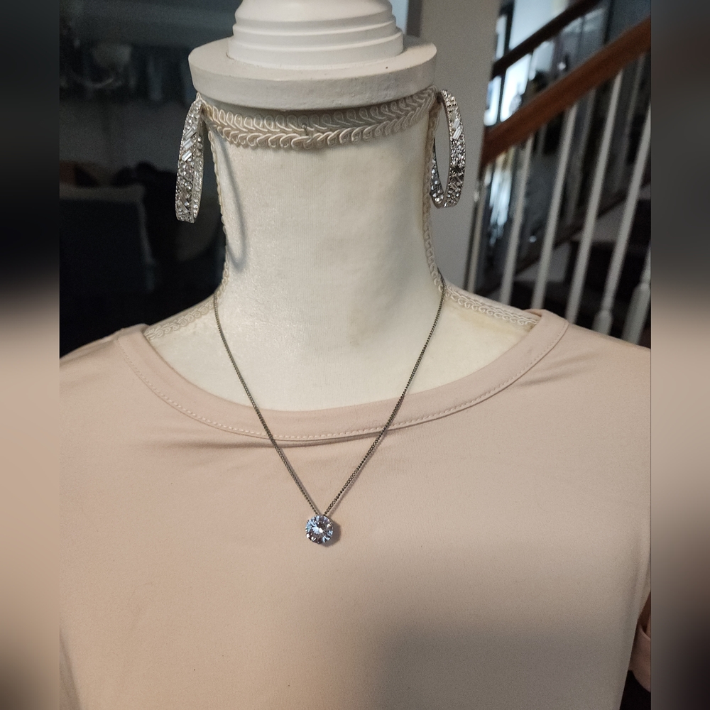 Long Pink Rhinestone Key Necklace, Ring,upgraded Earrings